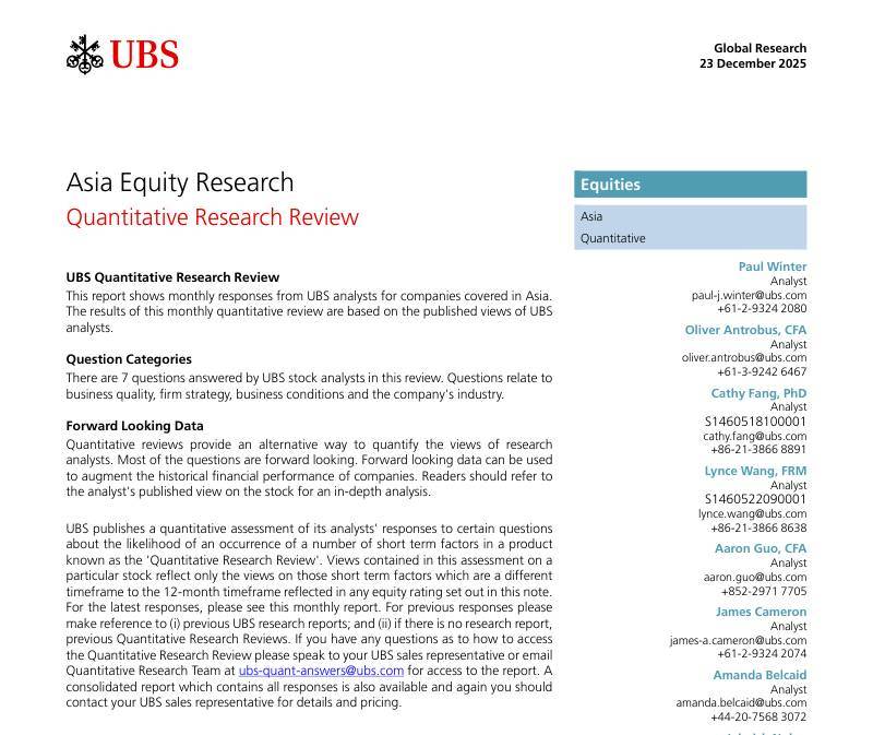 瑞银-亚洲股票量化研究回顾-Asia Equity Research Quantitative Research Review-20251223【69页】