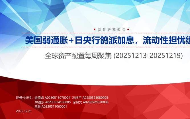投资组合-全球资产配置每周聚焦：美国弱通胀+日央行鸽派加息，流动性担忧缓解-申万宏源[金倩婧,冯晓宇,林遵东]-20251221【34页】