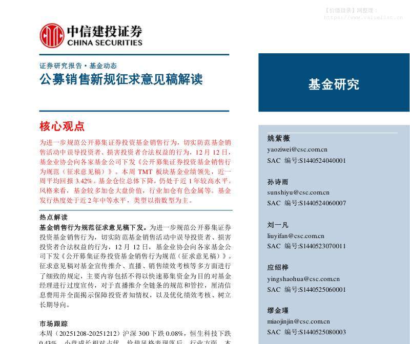 基金研究-基金研究：公募销售新规征求意见稿解读-中信建投[]-20251214【30页】
