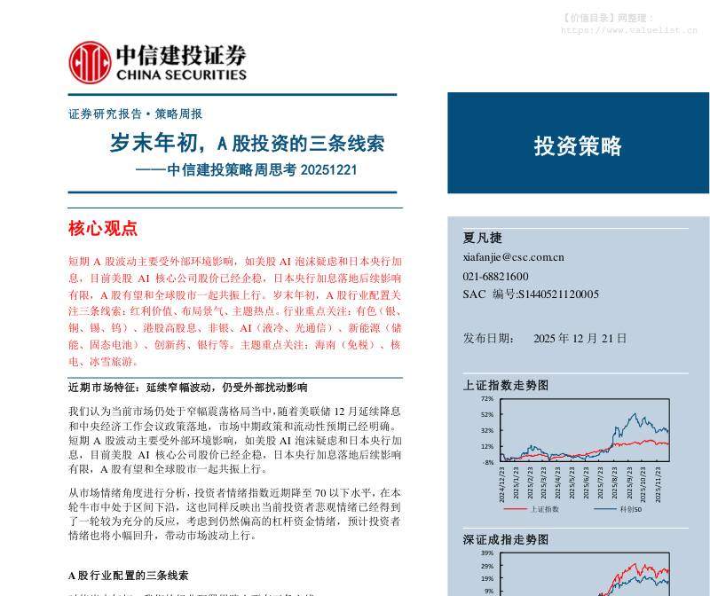 主题策略-岁末年初，A股投资的三条线索-中信建投[夏凡捷]-20251221【15页】